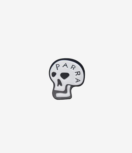 by Parra Skulled Enamel Pin White