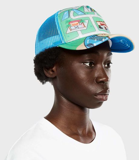 SSSTUFFF City Map Trucker Cap Blue