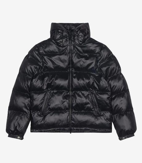 Patta Quilted Script Logo Puffer Jacket Black