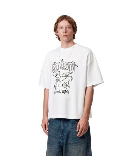 Carhartt WIP S/S Hackwork T-Shirt White Heavy Stone Wash