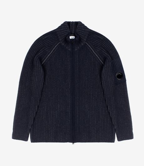 C.P. Company Knitwear Cardigan Fleece Knit Dark Shadow