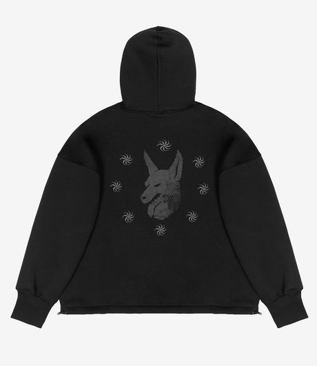Pūga73 Stone Hoodie Black