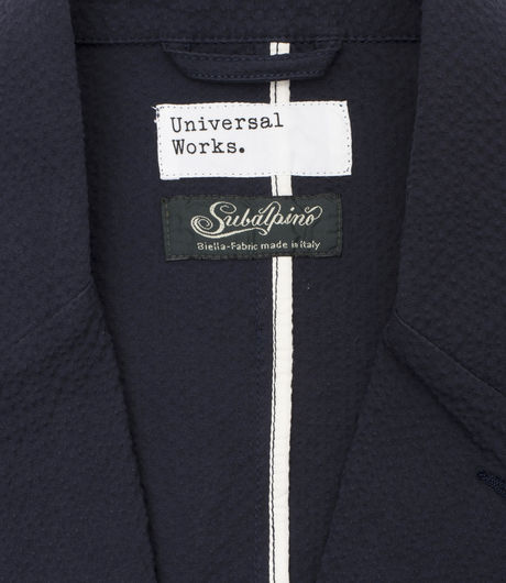 Universal Works Two Button Jacket Seersucker Navy 