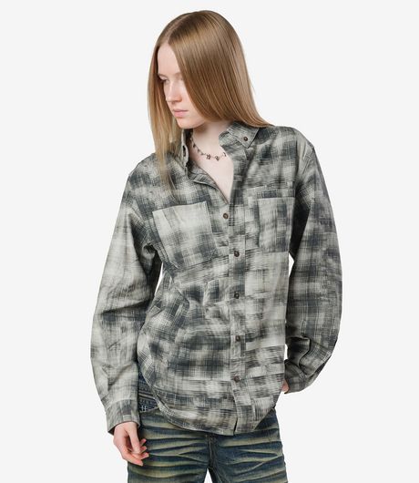 Racer Worldwide Plaid Twill Work Shirt Black/White