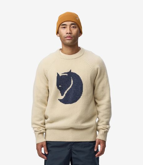 Fjallraven Logo Knit Sweater Light Beige