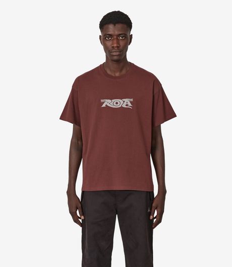 ROA Two Snakes Reflective T-Shirt Burgundy