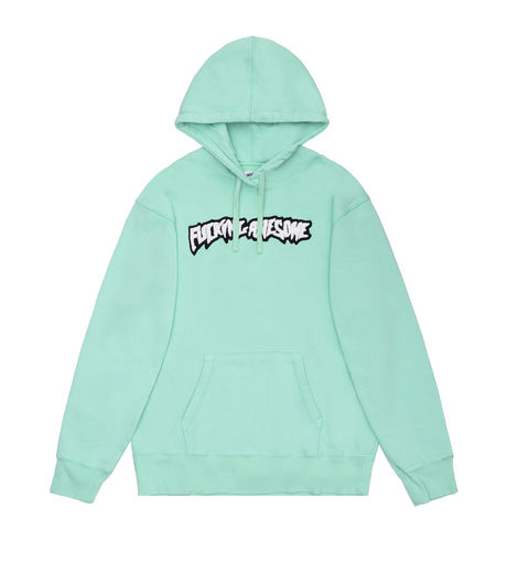 Fucking Awesome Garment Dyed Chenille Logo Hoodie Seafoam
