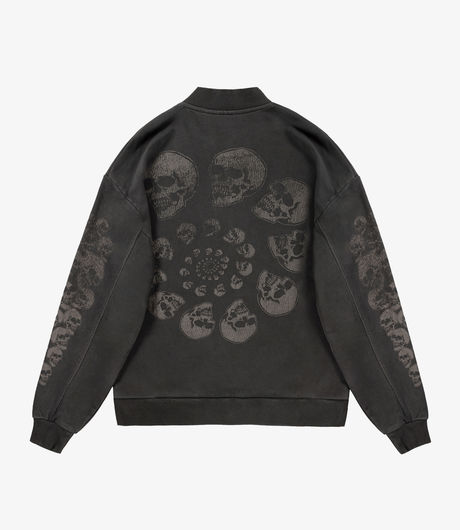 Pleasures Skull Qarter Zip Black