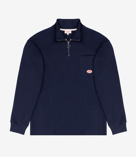Armor-Lux Heritage Troyer Sweatshirt Deep Navy Blue