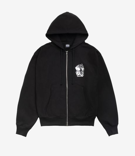 Stussy Tall Dice Zip Hood Black