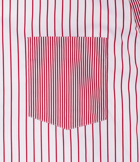 Comme des Garçons Shirt Forever Yarn Dyed Poplin Shirt White/Red Stripe
