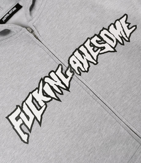 Fucking Awesome Stamp Logo Zip Hoodie Heather Grey