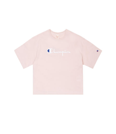 Champion Reverse Weave Woman Script Logo Maxi Tee Pink