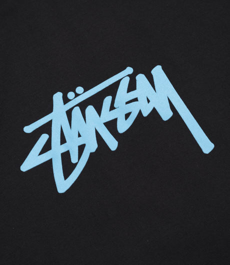 Stussy Marker Stock LS Hood Tee Black