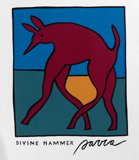 by Parra Bear Dog Hammer T-Shirt White
