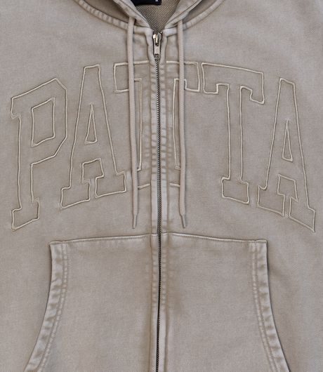 Patta Loopback Logo Zip Hooded Sweater Irish Cream
