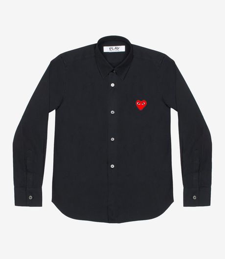 Comme des Garçons Play Red Heart Basic Shirt Black
