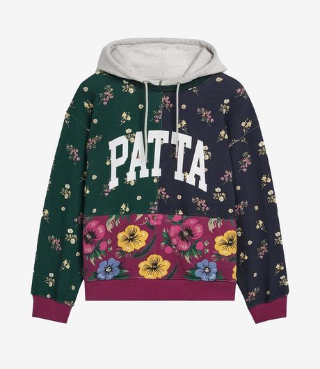 Patta Floral Patchwork Hooded Sweater Multi