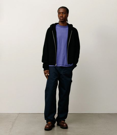 Stussy Waffle Cashmere Zip Hood Black