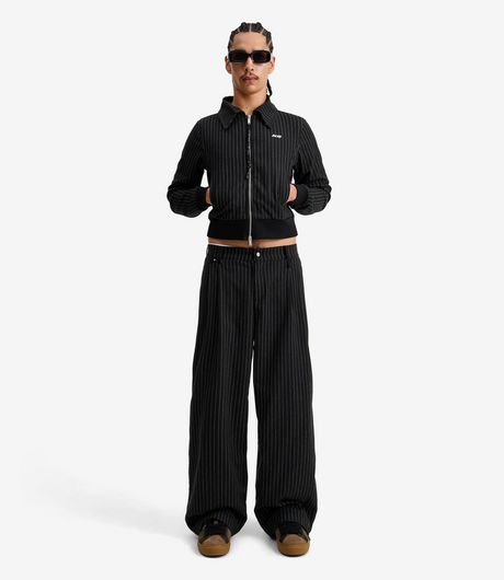 Alis Phylli Loosed Fitted Chino Pants Black Pinstripe