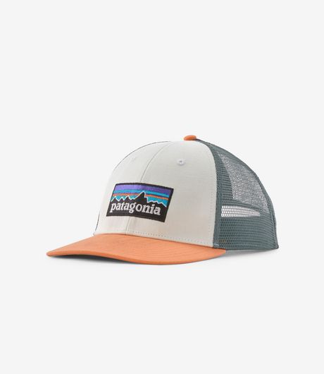 Patagonia P-6 Logo LoPro Trucker Hat White/Peach Sherbet
