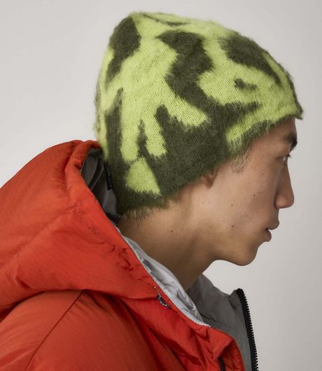 Gramicci Mohair Burly Runningman Beanie Chartreuse