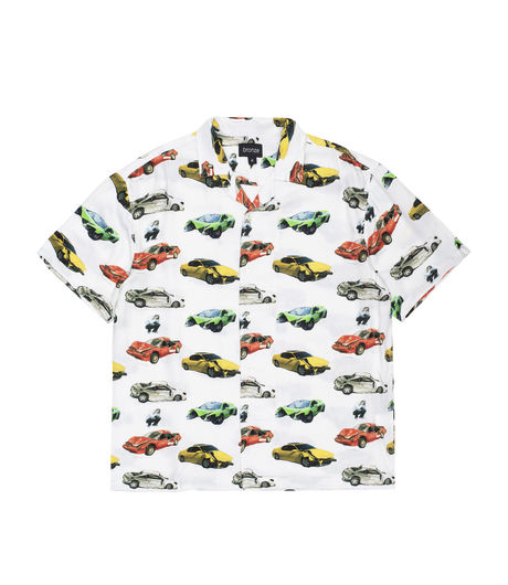 Bronze 56K Wrecked Cars Button Up Shirt Oyster White