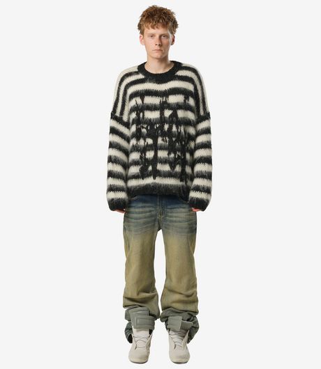 Racer Worldwide Mohair Stripe Sweater Black/White