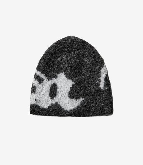ROA Vortex Mohair Beanie Black White