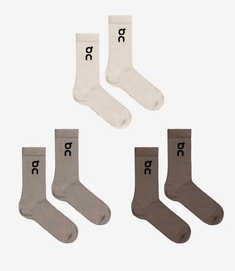 On Logo Sock High 3-Pack Hare/Brume