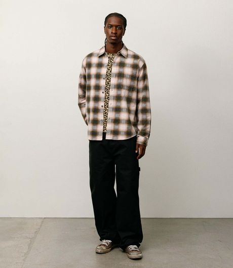 Stussy June Plaid Shirt Rose
