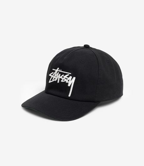 Stussy Big Stock Mid Depth Cap Shadow Black