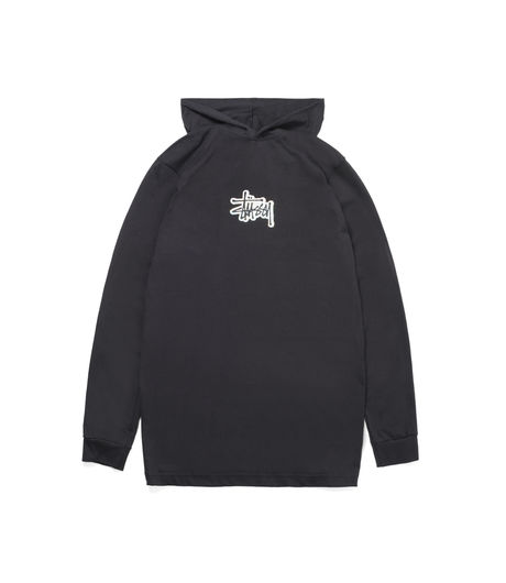 Stussy Prism Logo LS Hood Tee Black