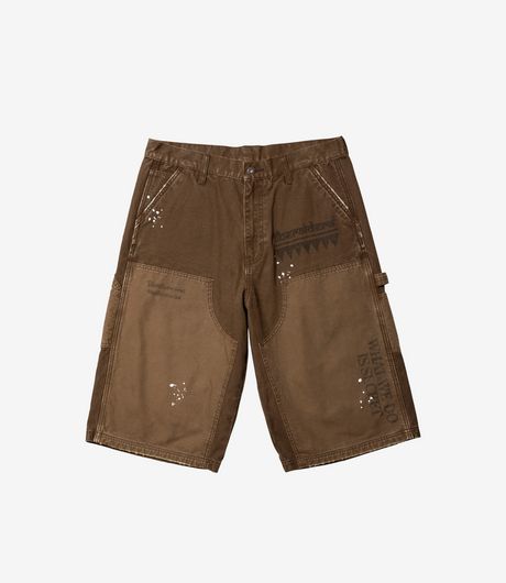 Liberaiders Handwriting Canvas Work Shorts Brown