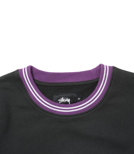 Stussy Contrast Collar Crew Black