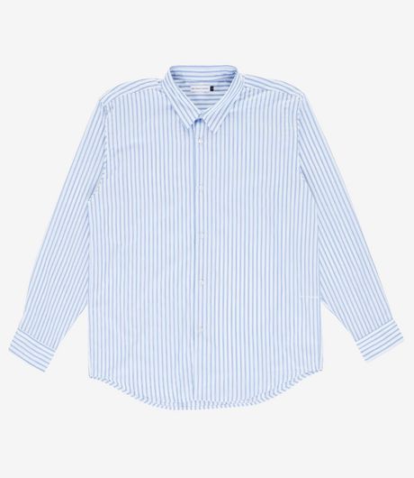 POP Trading Company Striped Logo Shirt White/Blue