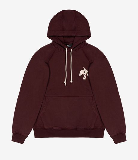 by Parra Crow Logo Hooded Sweatshirt Dark Burgundy