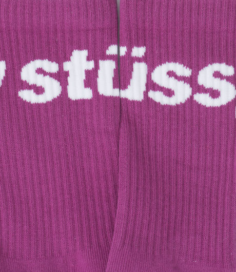 Stussy Jacquard Logo Socks Berry