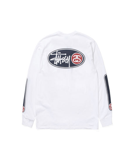 Stussy Oval Grid LS Tee White