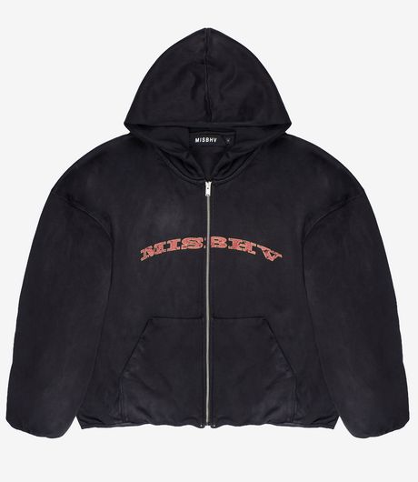 MISBHV Faded Black Inflated Zipped Hoodie Black
