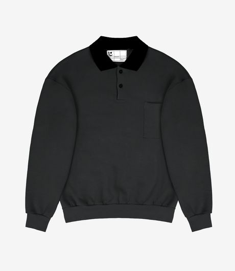 GR10K 30001 Replicated Polo Sweatshirt Phantom Black