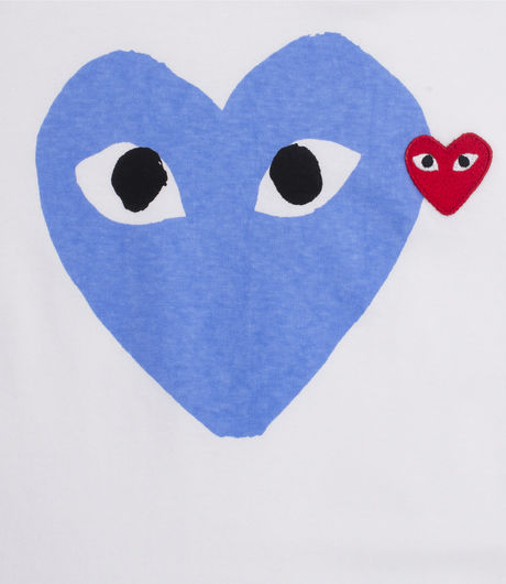 Comme des Garçons Play Red Heart Colour Heart Tee White