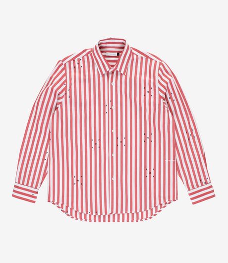 POP Trading Company Logos Stripe Shirt Earth Red/White