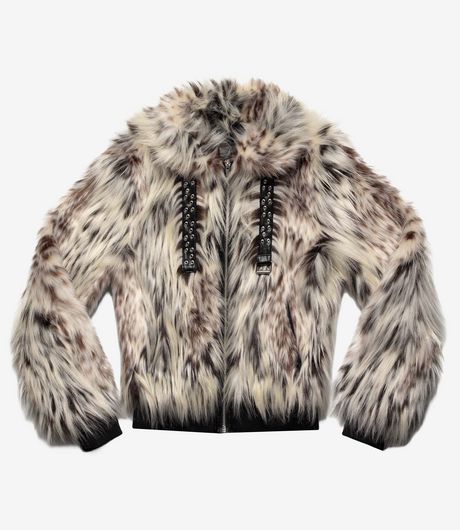 Racer Worldwide Snow Lynx Fur Bomber White/Black