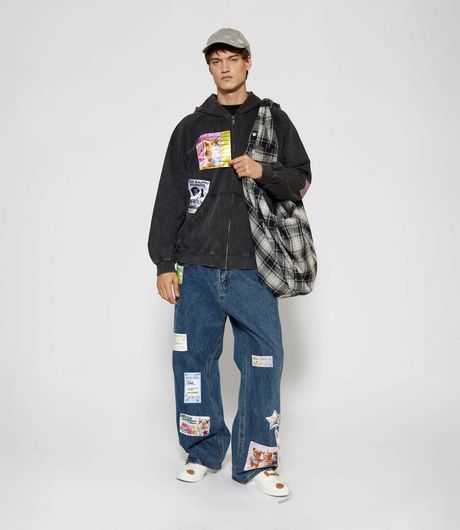 SSSTUFFF Ads Zip Up Vintage Black