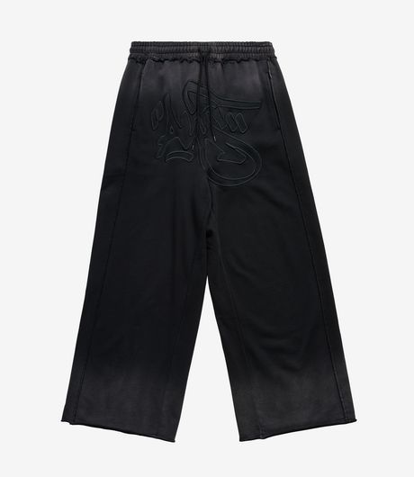 Alis Mikheil Wide Embroidery Sweat Pants Faded Black
