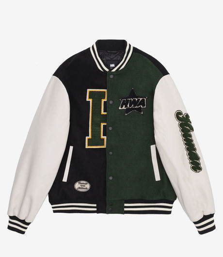 Human With Attitude Rockstar Varsity Jacket Black