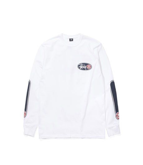 Stussy Oval Grid LS Tee White