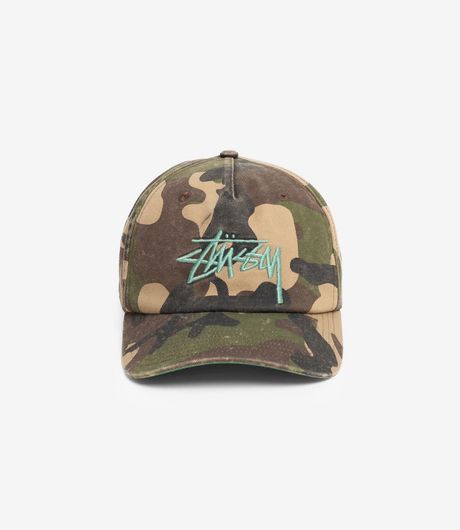 Stussy Big Stock Mid Depth Cap Woodland Camo