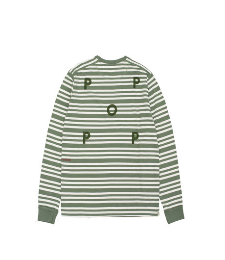 Pop Trading Company Triple Stripe Longsleeve T-Shirt Olive